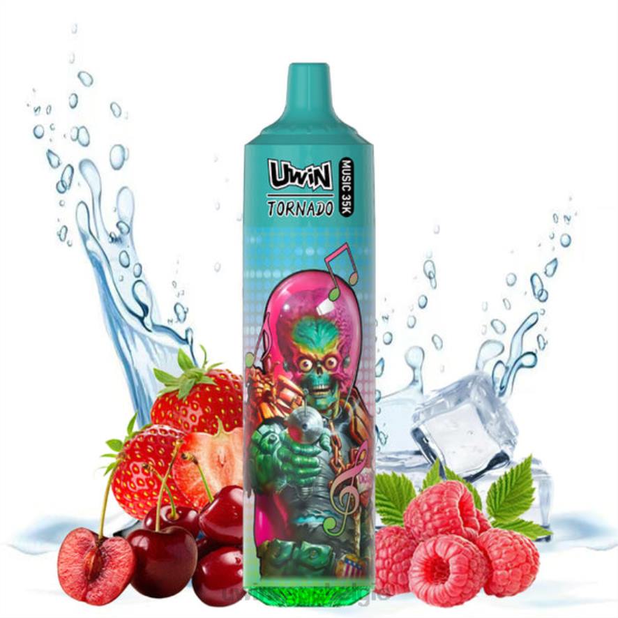 Uwin Vape Oplaadbaar Aardbei-framboos-kersenijs | UWIN CRYSTAL 35k wegwerpdamp 4FR422